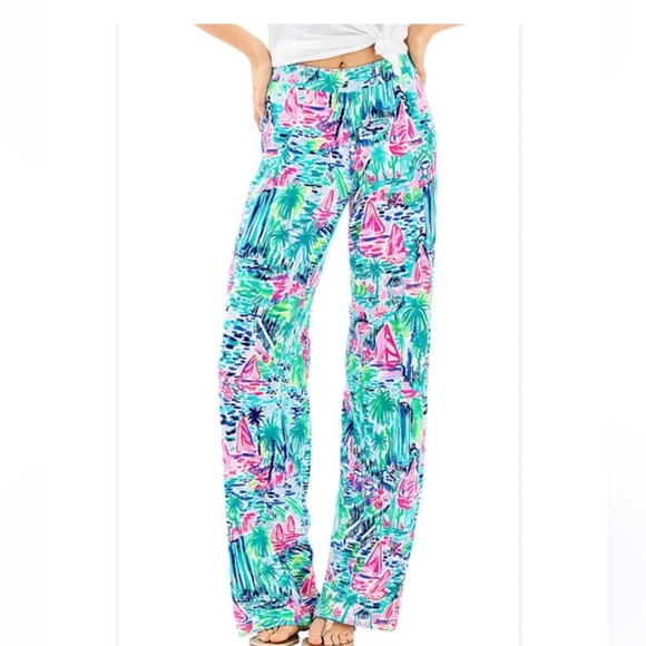 Lilly Pulitzer Pants - LILLY PULITZER
32" Lorena Breezy Palazzo Pant In Multi Salt In The Air